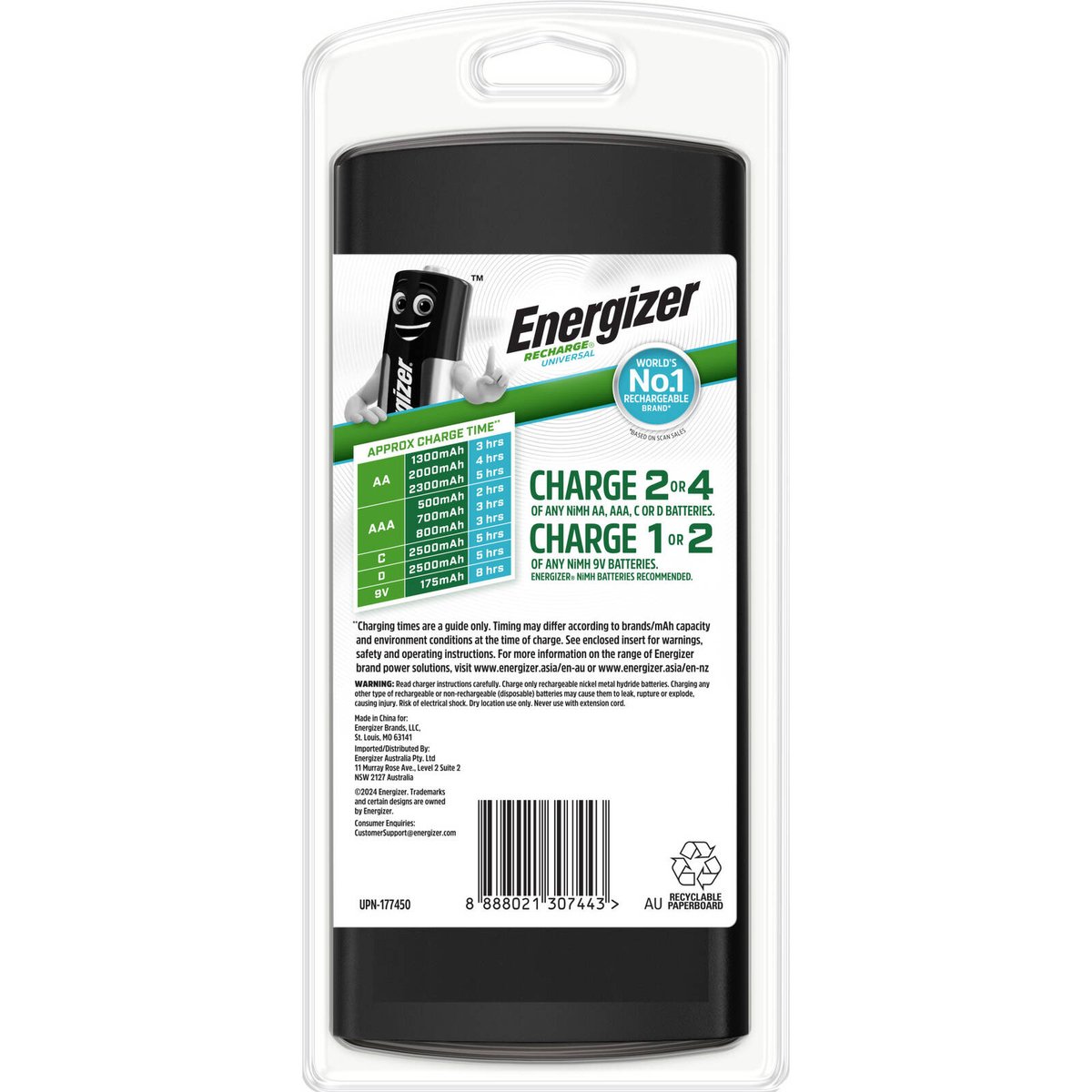 Energizer Recharge Universal Battery Charger - 1 Pack