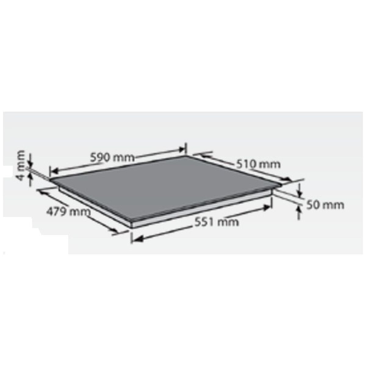 Whirlpool 60cm 4 Zone Ceramic Cooktop - Triple Zone, Touch Control, Stop and Go, Child Lock - WRT6340AUS
