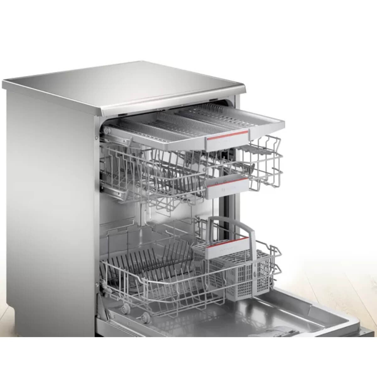Bosch Series 4 60cm Freestanding Dishwasher - 14 Place Settings, Stainless Steel, VarioDrawer - SMS4HVI01A