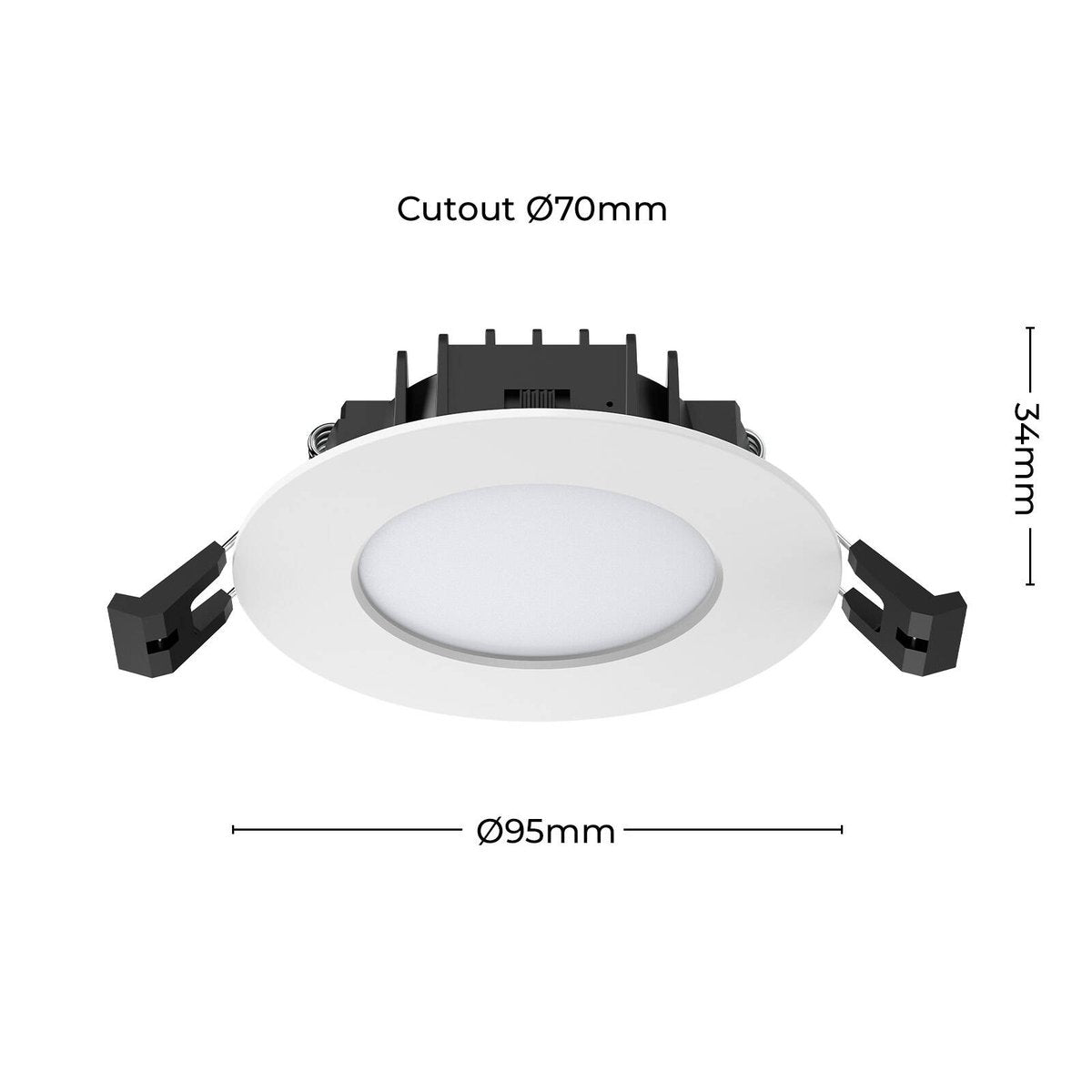 Arlec 7W 70mm IP65 Tricolour Dimmable LED Downlight 240V White Indoor Outdoor ALD270
