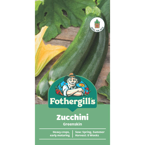 Mr Fothergill's Greenskin Zucchini Seeds - Early Bushy Variety, Heavy Cropping