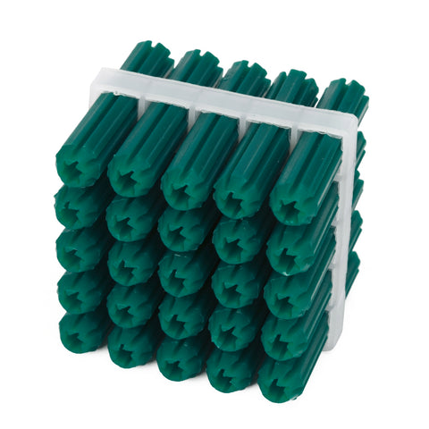 Ramset 7 x 35mm Green Plastic Wall Plugs - 25 Pack
