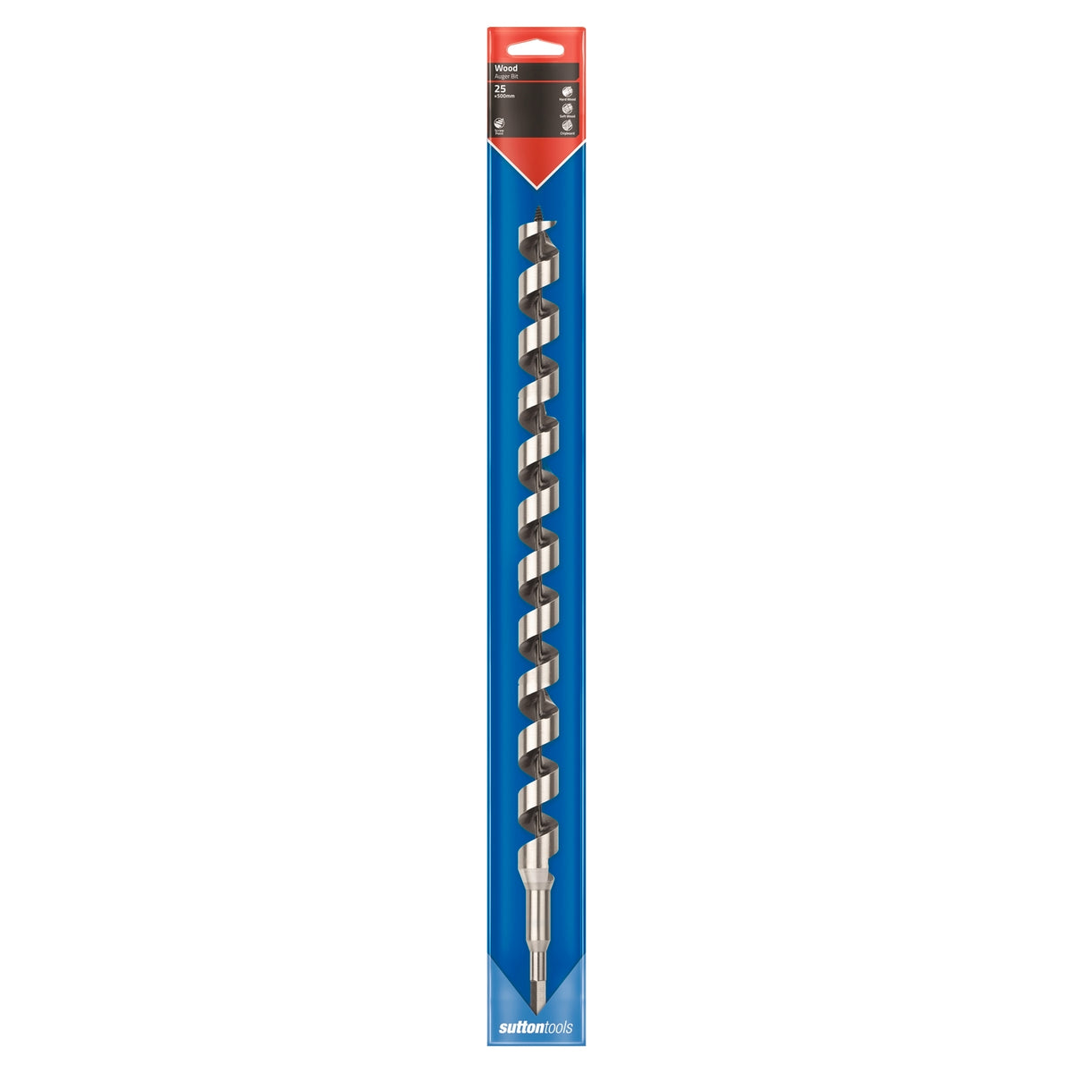 Sutton Tools Long Auger Bit 500 x 25mm Steel Timber Drilling