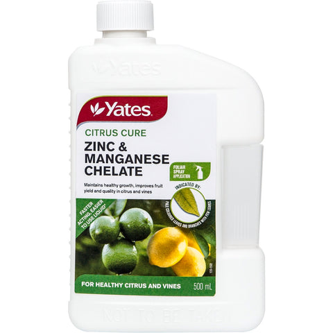 Yates Citrus Cure Zinc & Manganese Chelate 500ml Liquid - Water Soluble for Citrus & Stone Fruit