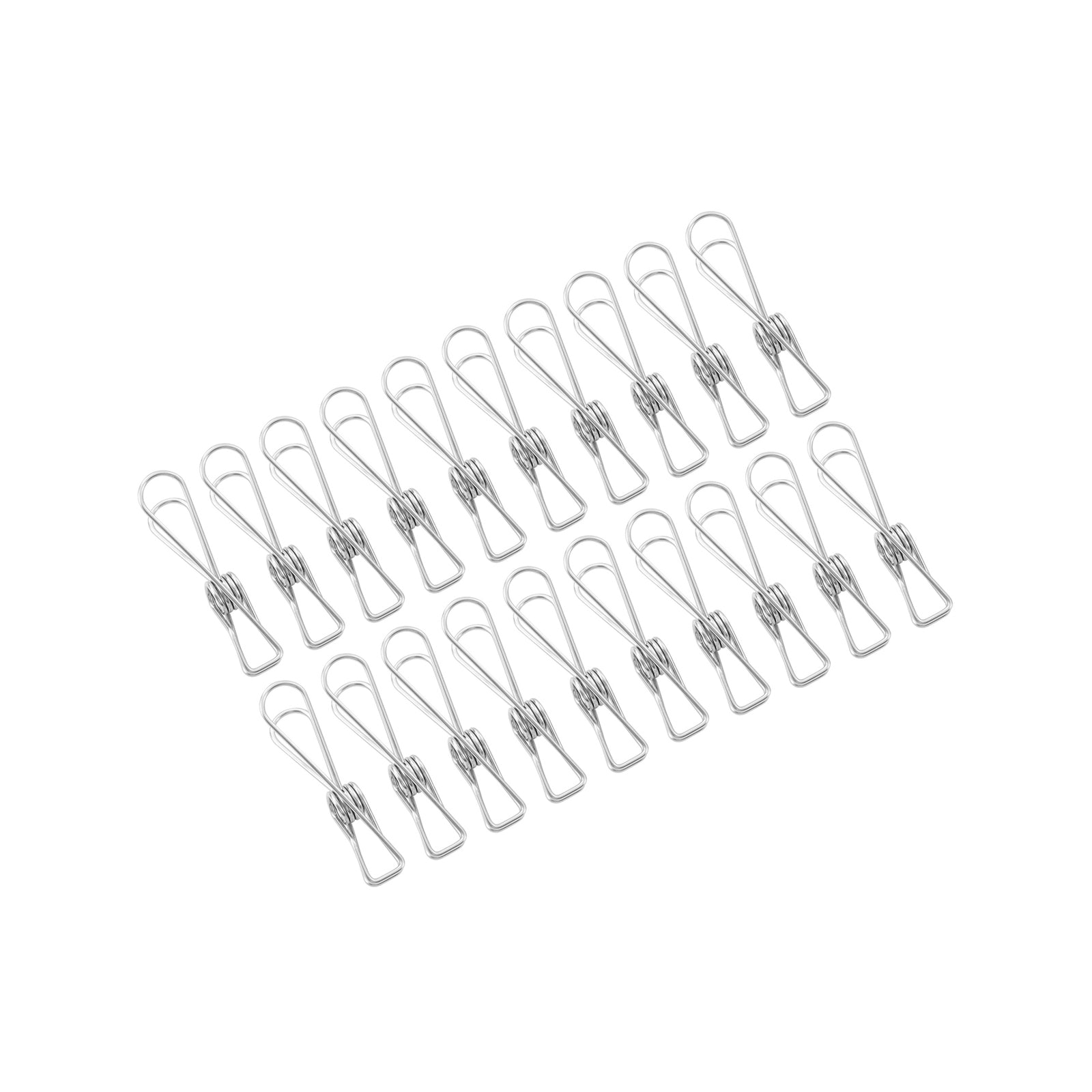 Boxsweden Stainless Steel Clothes Pegs 20 Pack - 27mm Silver Rust-Resistant Pegs