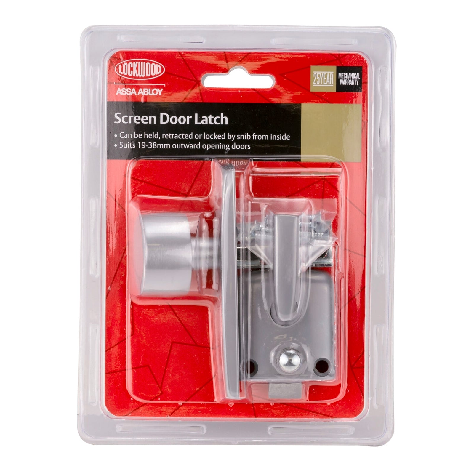 Lockwood 300 Series Satin Zinc Diecast Screen Door Latch - Lockable, Strike Included