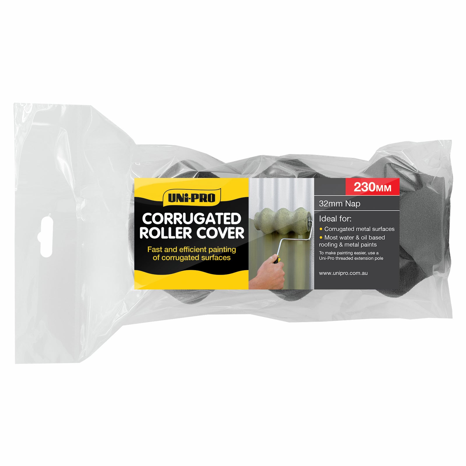 Uni-Pro 230mm Corrugated Roller Cover - 32mm Nap Foam