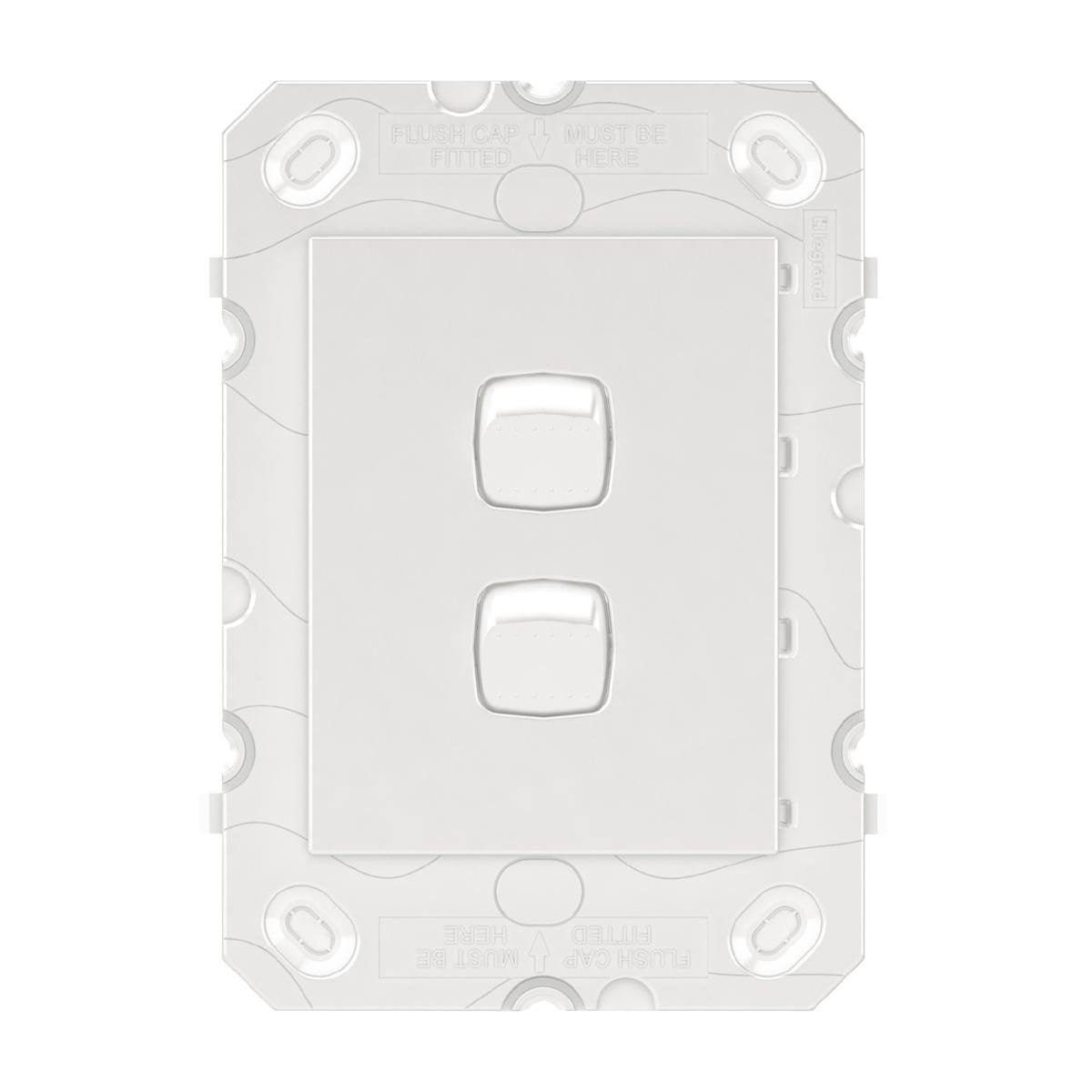 Hpm Arteor 2 Gang Wall Switch Grid 113mm x 77mm White - Indoor Use - SuperSaverAU - view 1