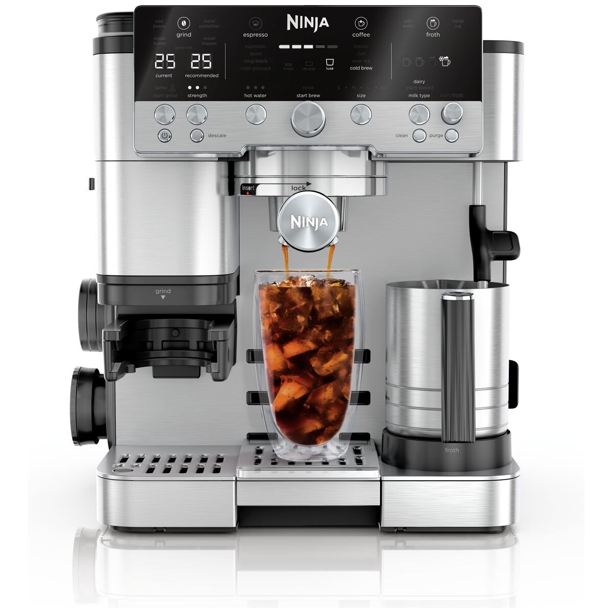 Ninja Luxe Cafe Premier Espresso Machine - Stainless Steel - Built-In Grinder and Scale - ES601ANZ