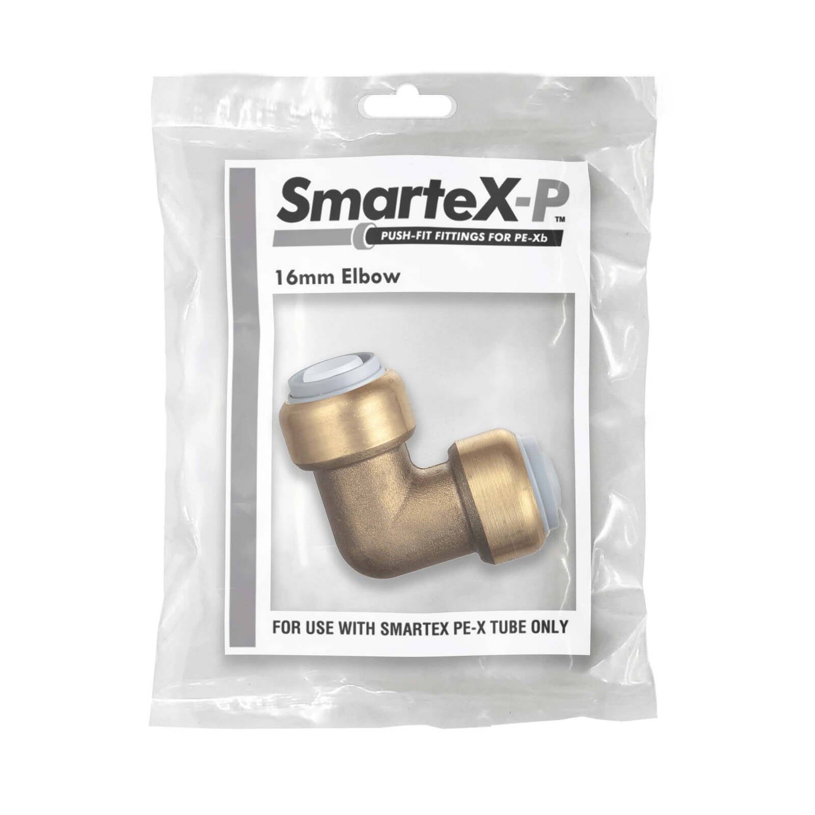 SmarteX-PEX 16mm Push-to-Fit Lead Free Brass Elbow