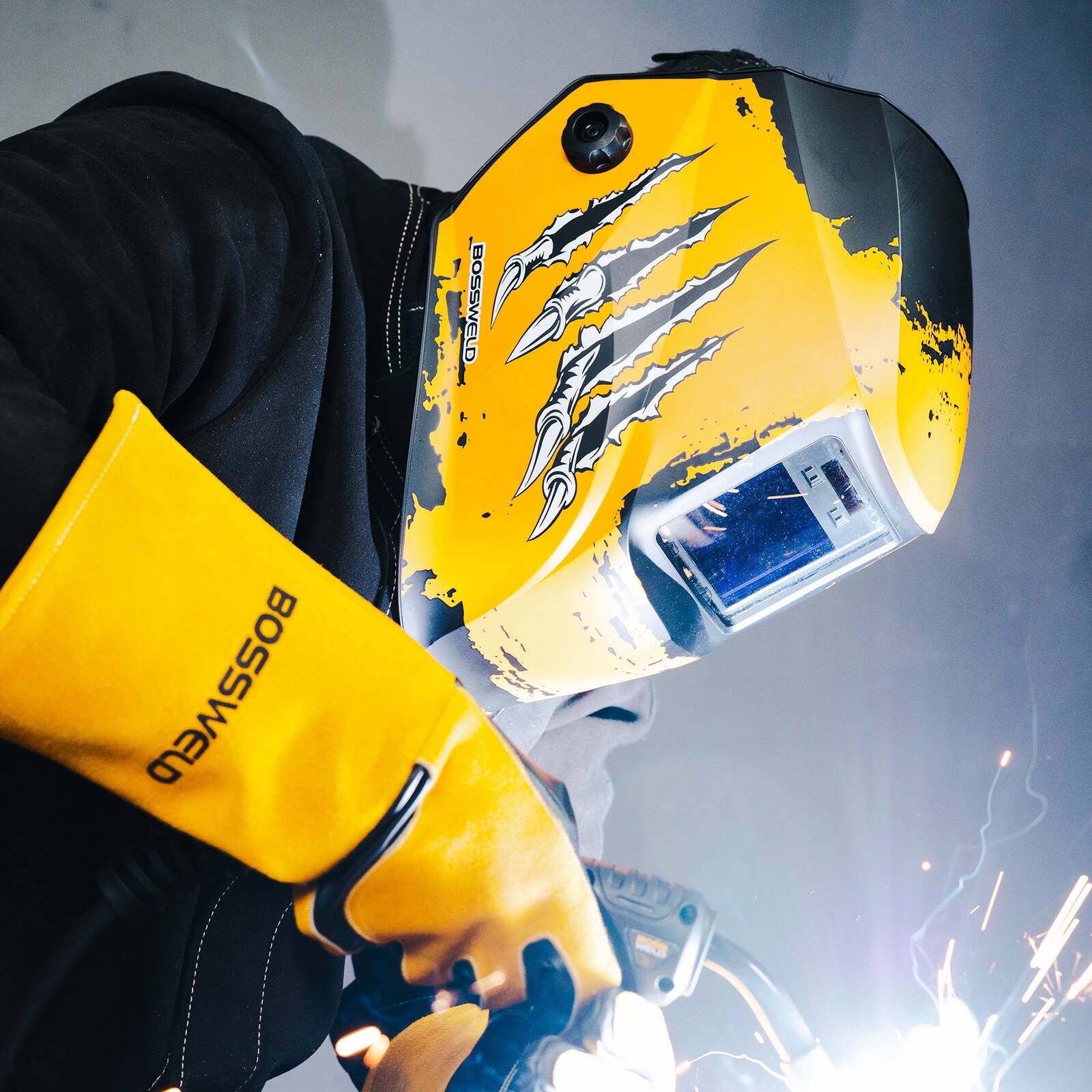 Bossweld VX-3 Griz Auto Darkening Welding Helmet, Variable Shade 4-8/9-13, 100 x 60mm Lens