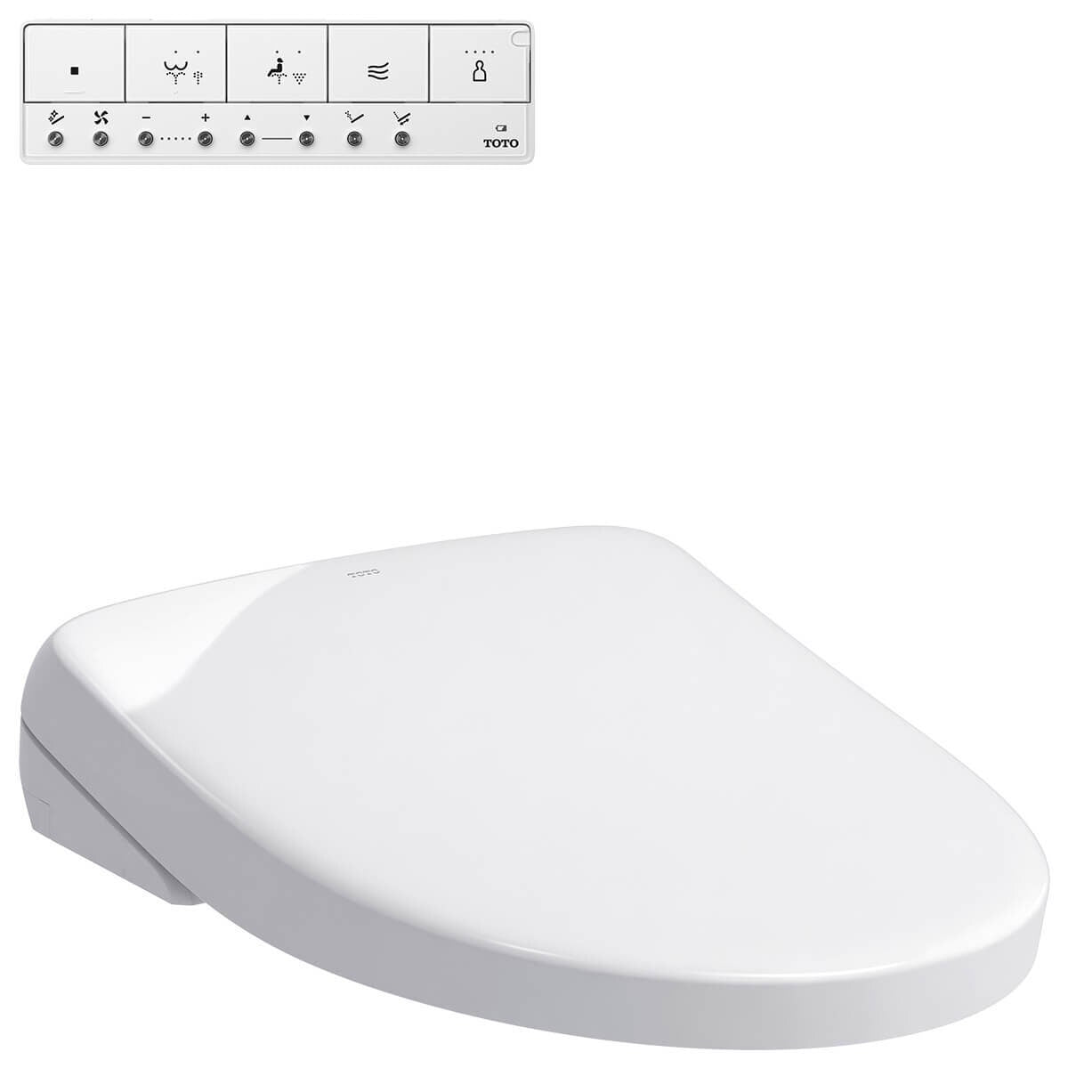 Toto S7 Elongated Washlet Bidet Toilet Seat - White, Auto Seat and Lid, Air-In Wonderwave - TCF47360GAU