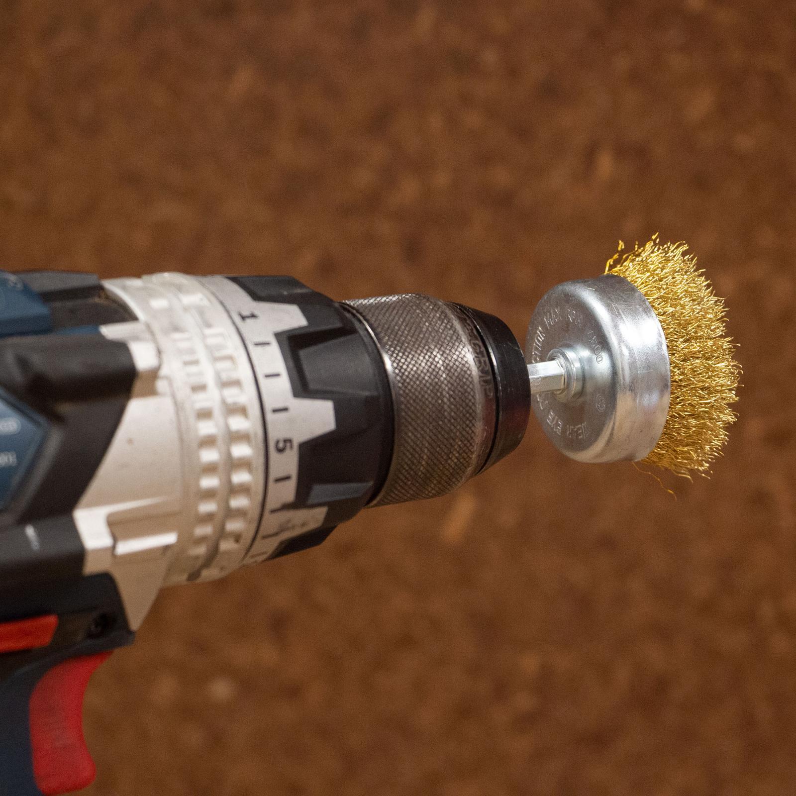 Josco 50mm Cup Brush - Brass Coated High Carbon Steel Wire