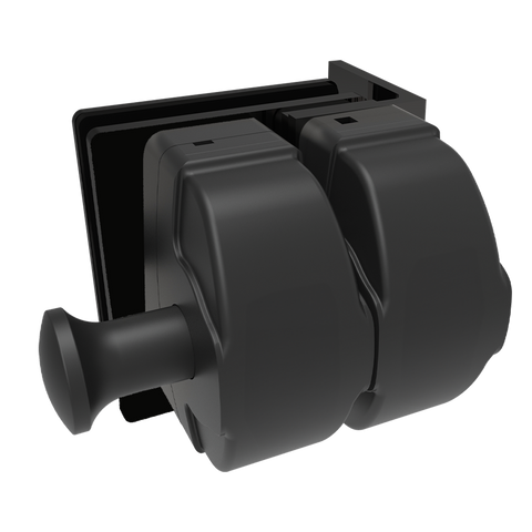 Protectoral Black Poly Matte Wall Post to Glass Gate Latch - 75mm x 75mm x 120mm - Easy Install - Salt Resistant - SuperSaverAU - view 1