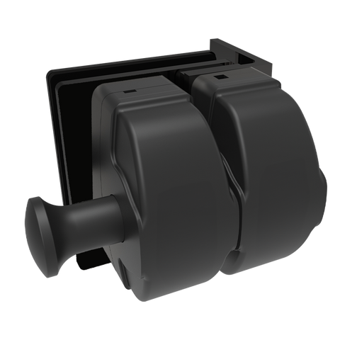 ProtectorAl Black Matte Wall/Post to Glass Pool Gate Latch 316 Stainless