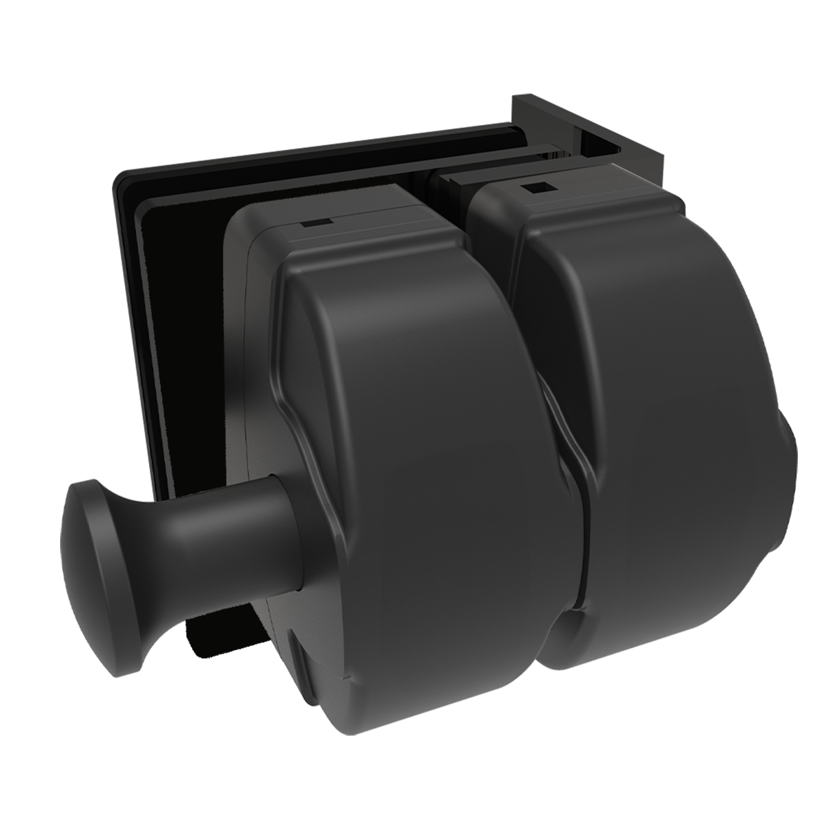 ProtectorAl Black Matte Wall/Post to Glass Pool Gate Latch 316 Stainless