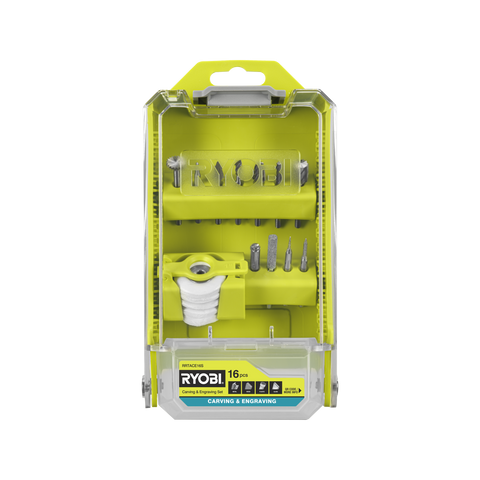 Ryobi 16 Piece Carving & Engraving Set with Carry Case