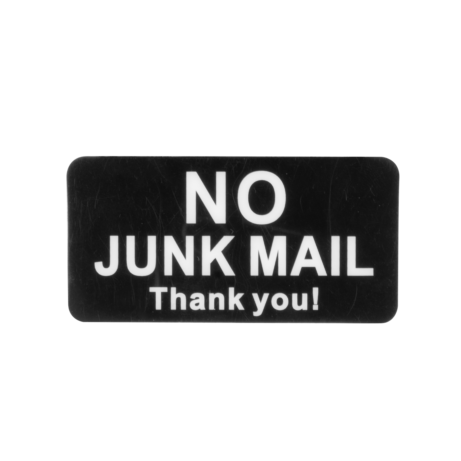 Sandleford 75 x 38mm No Junk Mail Thank You! Self Adhesive Sign