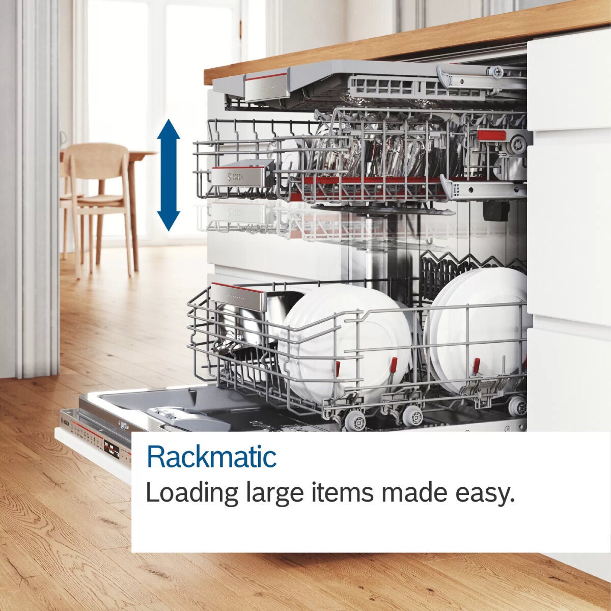 Bosch Series 6 60cm Freestanding Dishwasher - 15 Place Settings, White, Max Flex Baskets - SMS6HCW01A