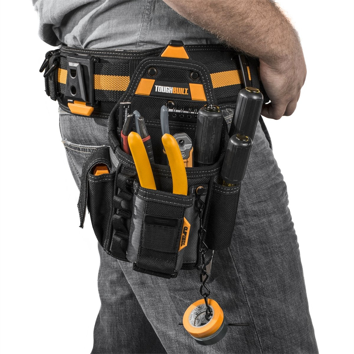 ToughBuilt Small Electrician Pouch, 190 x 340mm, Polyester, 13 Pockets, ClipTech Hub