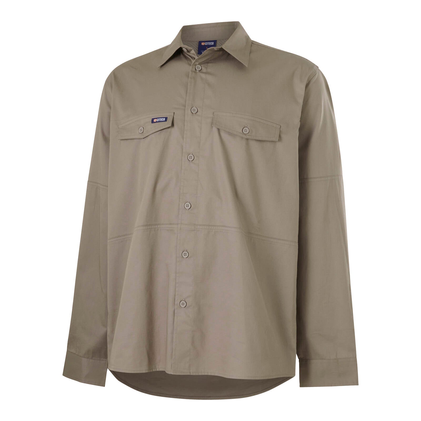Citeco Khaki Cotton Long Sleeve Shirt - Size 2XL