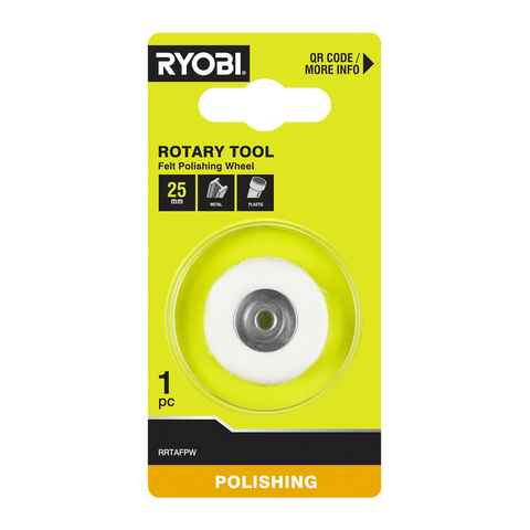 Ryobi 25mm Felt Polishing Wheel for Rotary Tools - Metal and Plastic