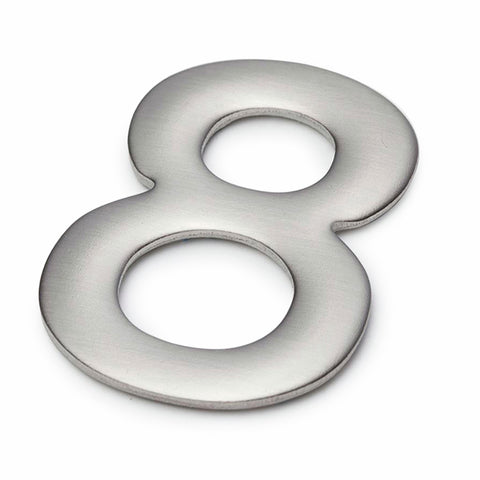 Sandleford 50mm Mode Brushed Stainless Steel Self Adhesive House Number 8