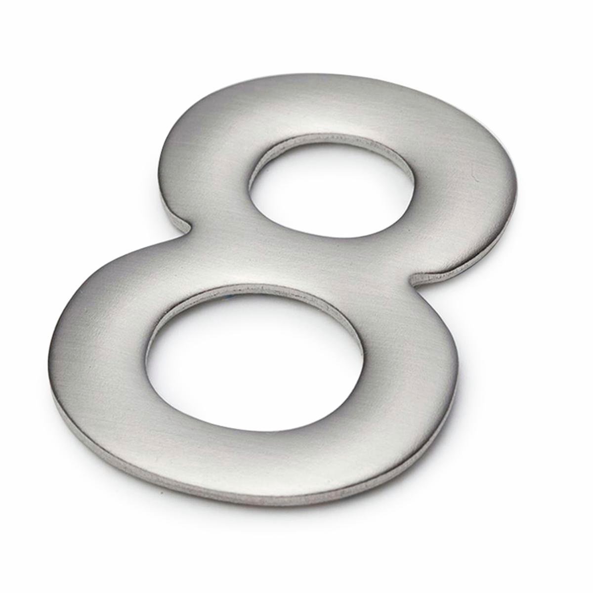 Sandleford 50mm Mode Brushed Stainless Steel Self Adhesive House Number 8