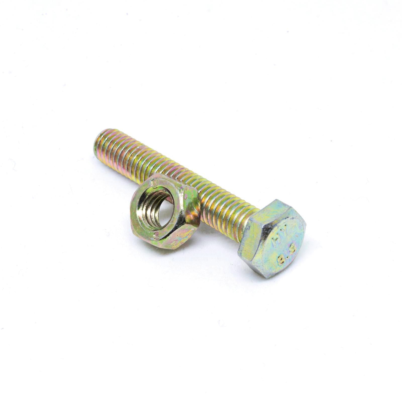 Pinnacle M12 x 40mm Hi-Tensile Hex Bolt and Nut - Yellow Zinc, 4 Pack