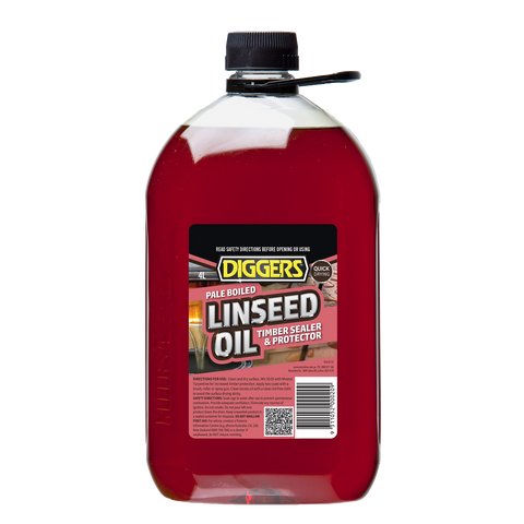 DIGGERS Pale Boiled Linseed Oil 4L Timber Treatment, 10m2/L Coverage