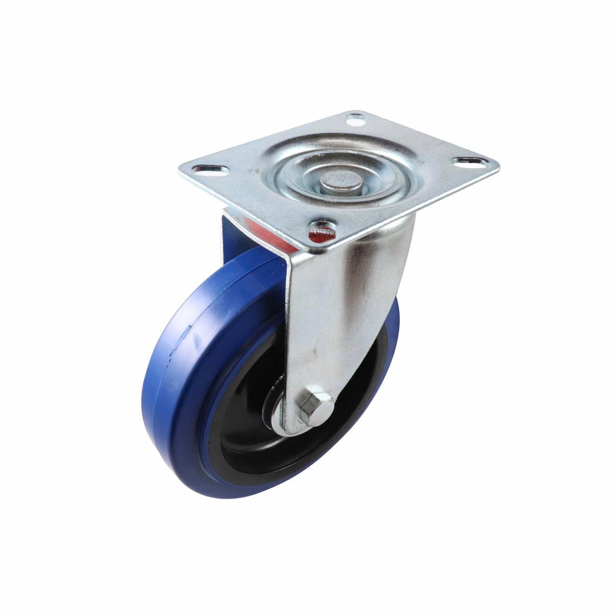 Easyroll 125mm Blue Rubber Heavy Duty Swivel Castor 150kg