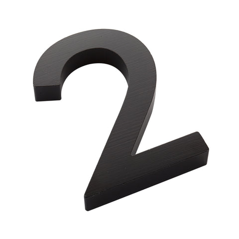 Sandleford Black Edge House Number 2 100mm Anodised Aluminium, Weather Resistant