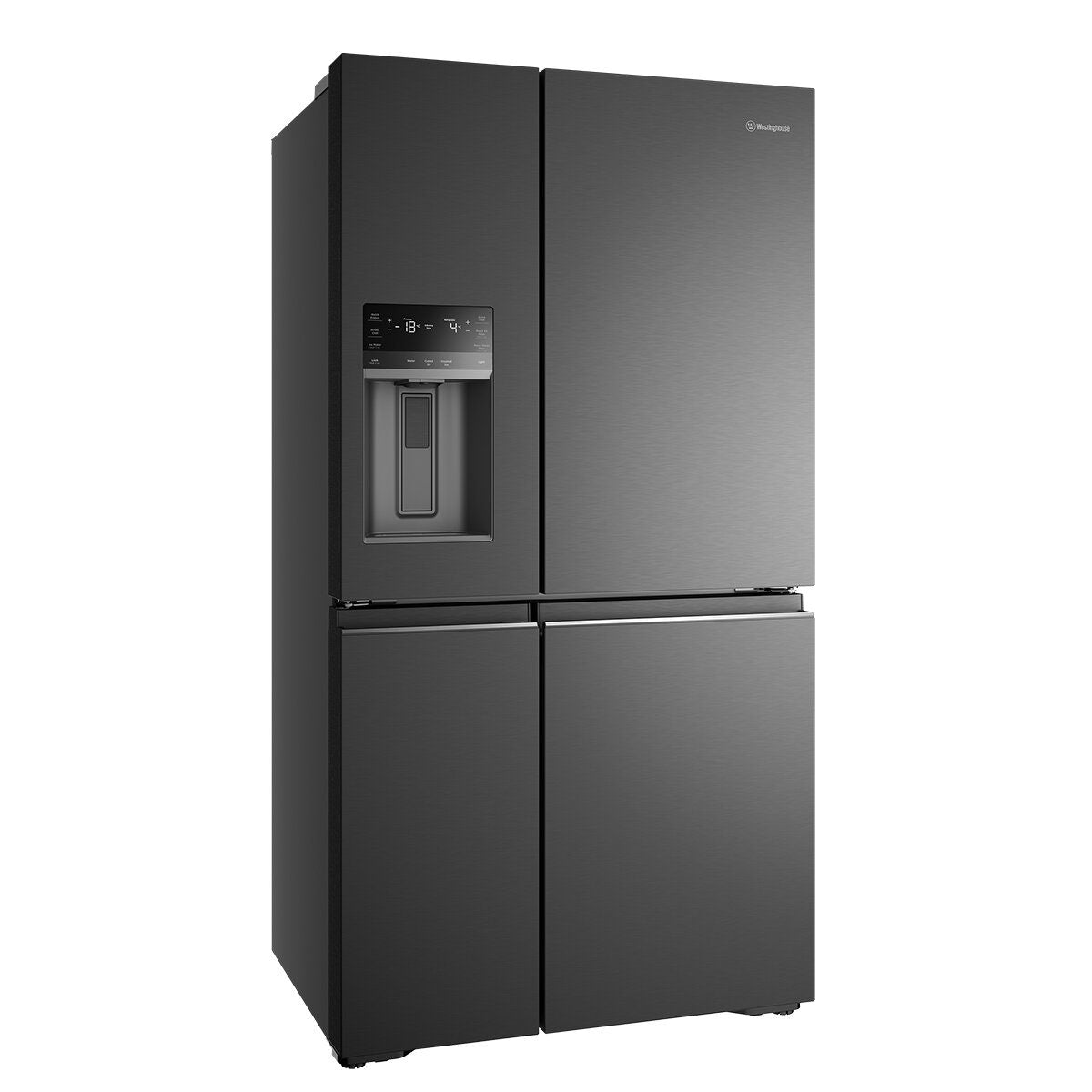 Westinghouse 609L Quad Door Fridge - Matte Black, Door Ice and Water Dispenser, FlexSpace - WQE6170BB