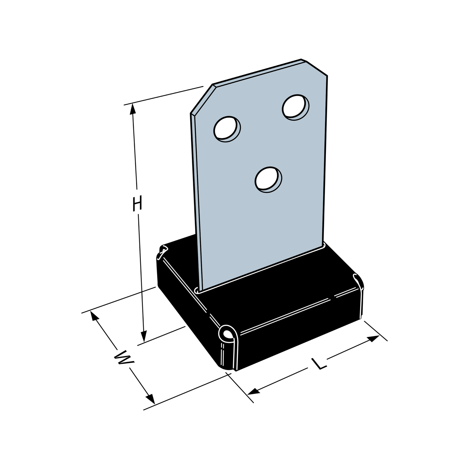 Simpson Strong-Tie 140–152mm Carbon Steel Zmax Galvanised Concealed Post Base CPT140Z