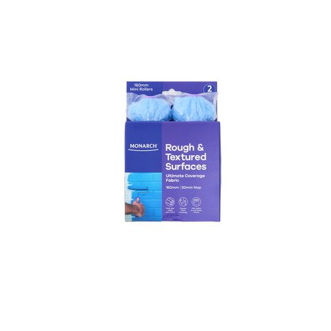Monarch 160mm 20mm Nap Woven Polyester Rough & Textured Mini Rollers 2 Pack