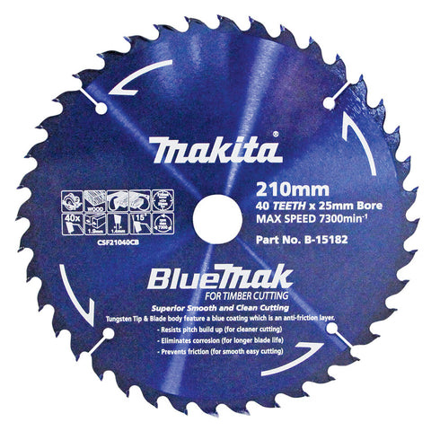 Makita 210mm 40T Bluemark Circular Saw Blade B-15182