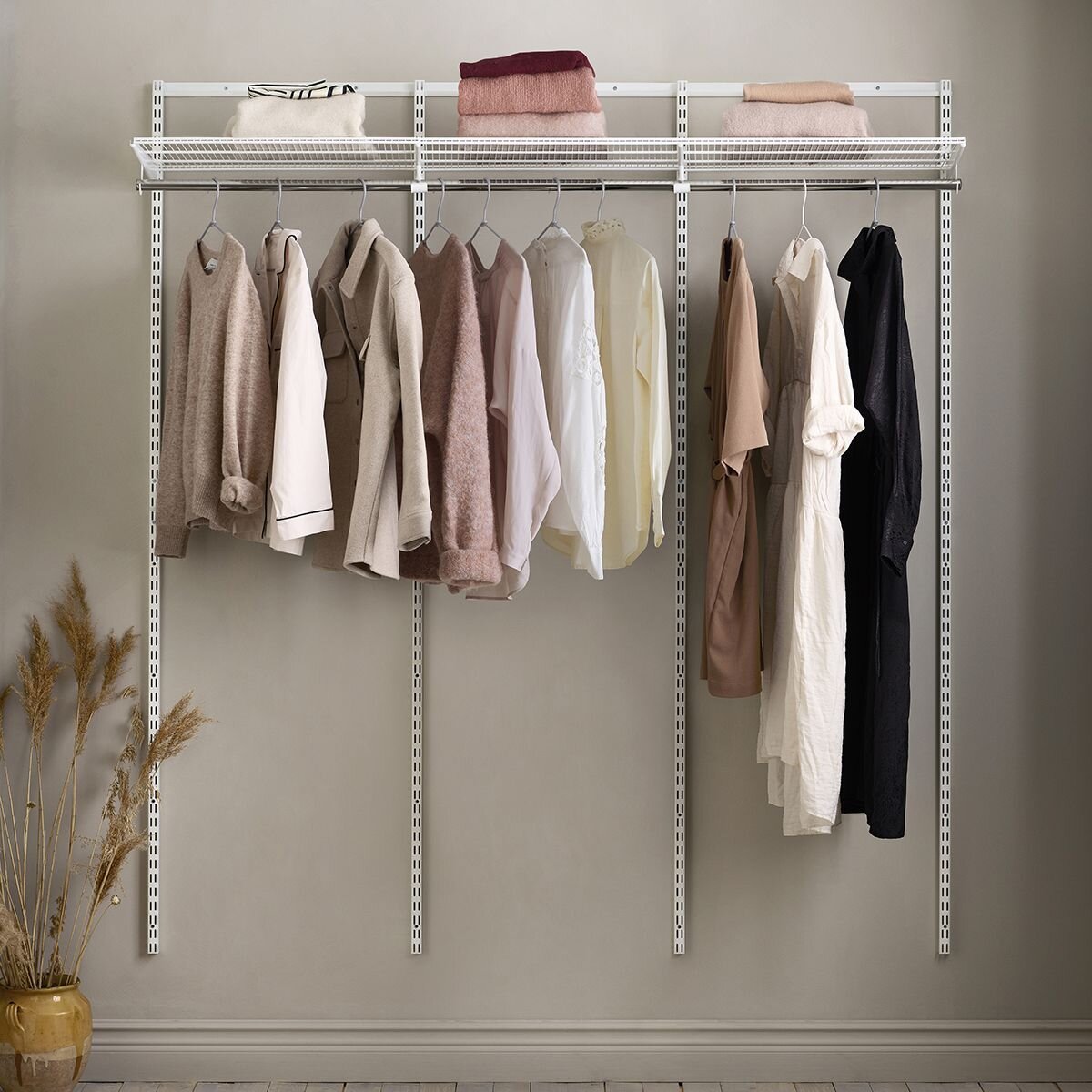 Elfa Essentials 1862mm Wardrobe Pack - White E-Poxy Bonded Steel - Flat-Pack - 11994