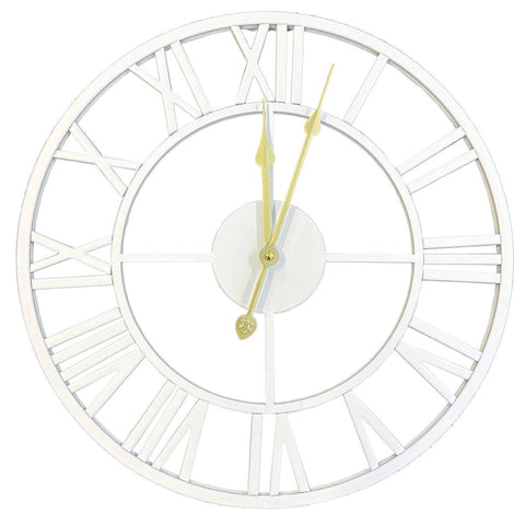 Infinity 40cm Classic White Metal Wall Clock - Indoor/Outdoor - Quartz Movement - SuperSaverAU - view 1