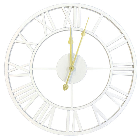 Infinity 40cm Classic White Metal Wall Clock For Indoor And Outdoor Use