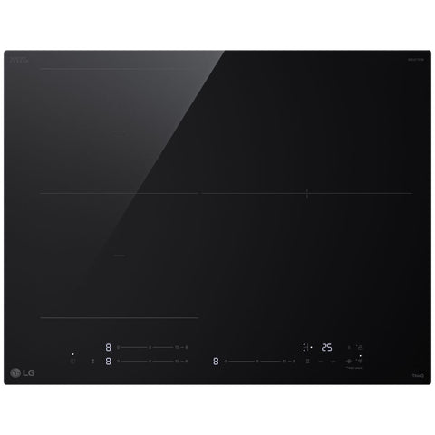 LG Series 7 60cm induction cooktop - three zones with one Flexi Zone - 3.7kW power boost - BCI607T3BG