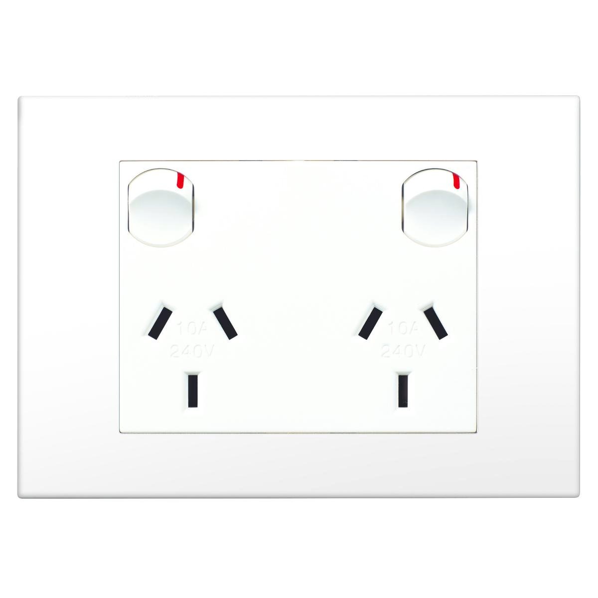 HPM Vivo Double Powerpoint 2 Gang 118mm x 85mm White - Safety & Easy Installation - SuperSaverAU - view 1