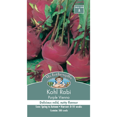 Mr Fothergill's Purple Vienna Kohl Rabi Seeds - Crisp Nutty-Flavoured Bulbs