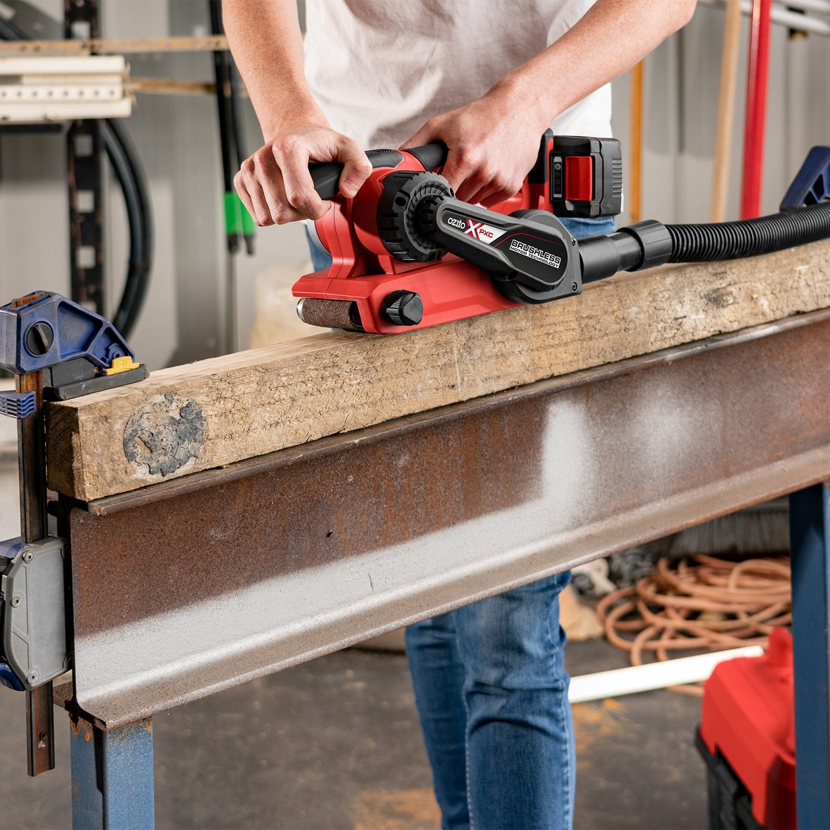 Ozito PXC 18V Brushless 75 x 457mm Cordless Belt Sander - Skin Only PXBBSS-457