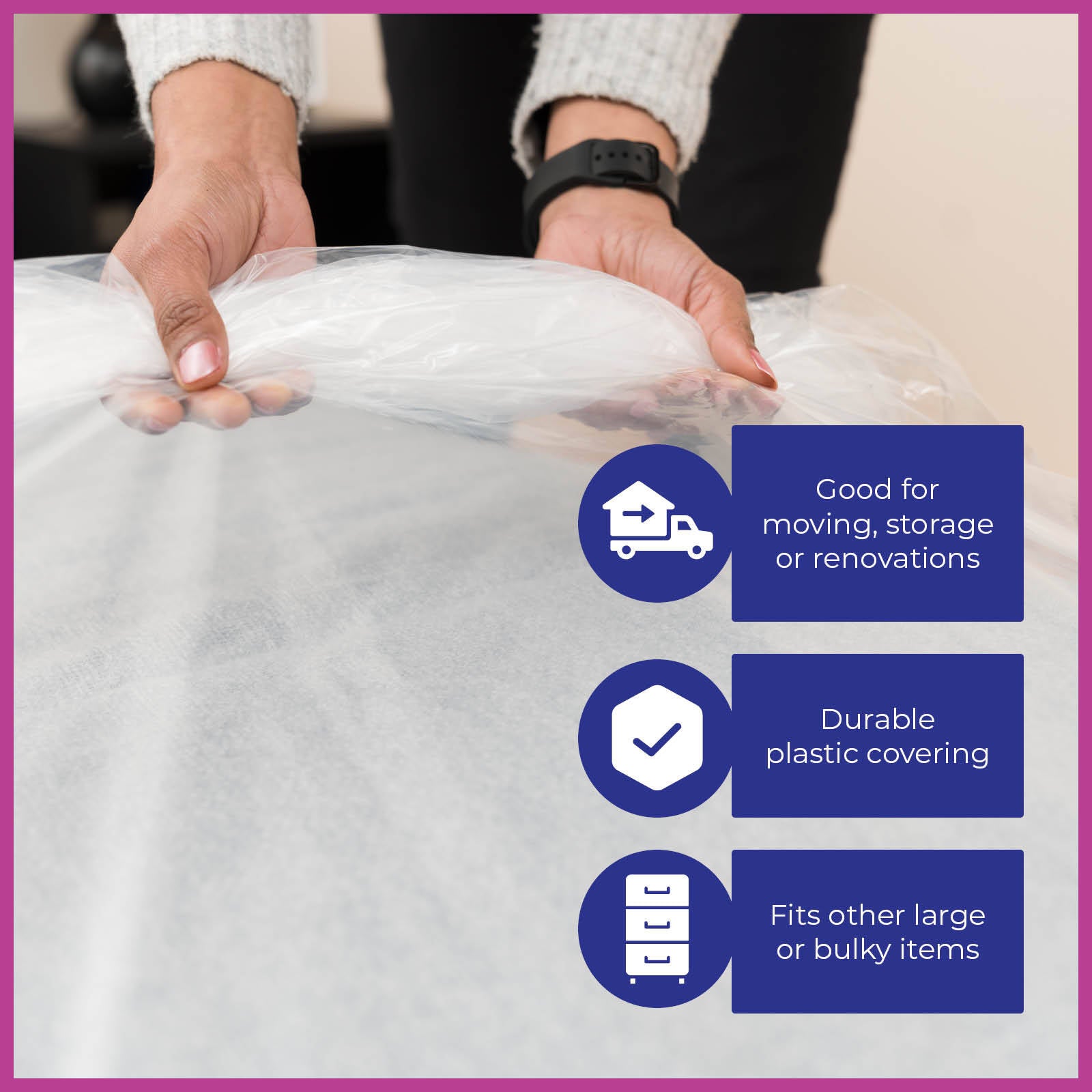 Packz Clear Plastic King Mattress Cover 2550 x 1850 x 350mm