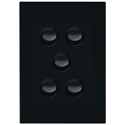 HPM VIVO 5 Gang Wall Switch, Grey, 10A 240V 2 Way (EV770/5GR)