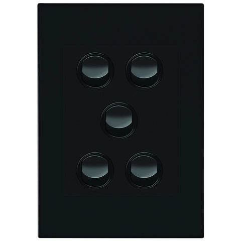 HPM Vivo 5 Gang Wall Switch - 85mm x 118mm - Grey - Durable Design - SuperSaverAU - view 1