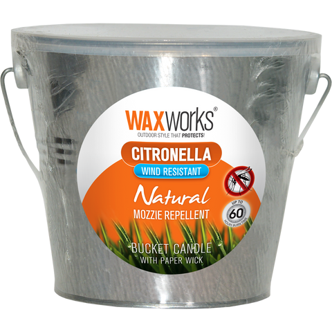 Waxworks Citronella Bucket Candle - 157mm - Metal - Outdoor Use - SuperSaverAU - view 1
