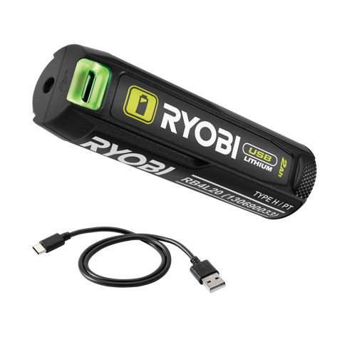 Ryobi USB Lithium 2Ah Battery and Power Bank RB4L20 with LED Charge Gauge
