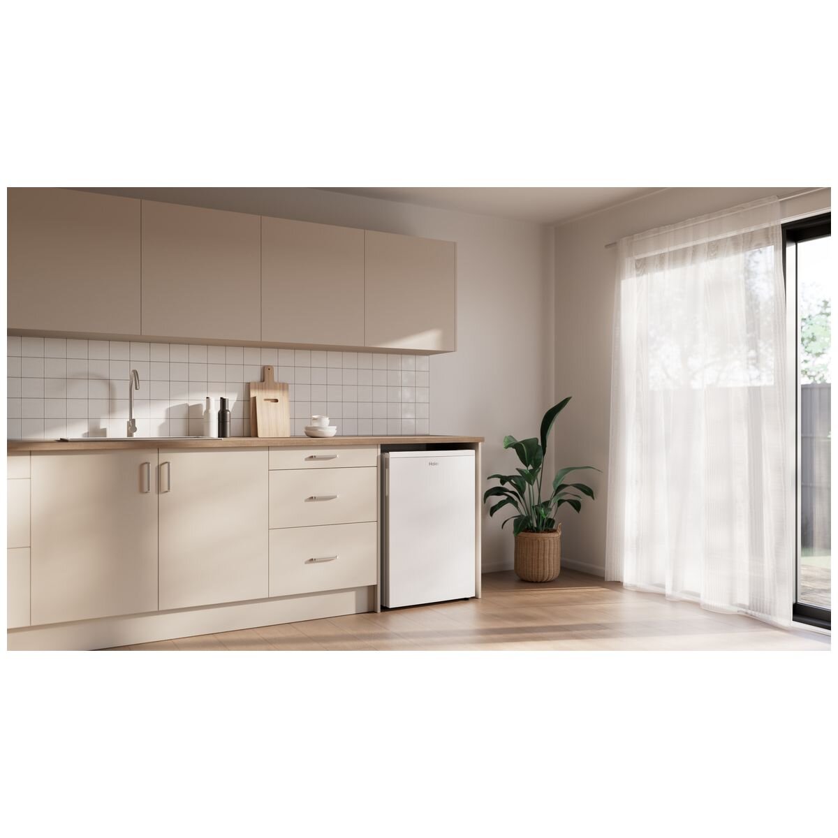Haier Series 300 90L bar freezer - white, 5 star energy rating, reversible door - HVF90VW
