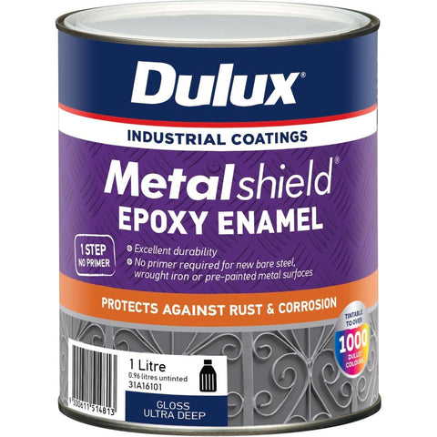 Dulux Metalshield Epoxy Enamel Gloss Paint 1L Ultra Deep Base - SuperSaverAU - view 1